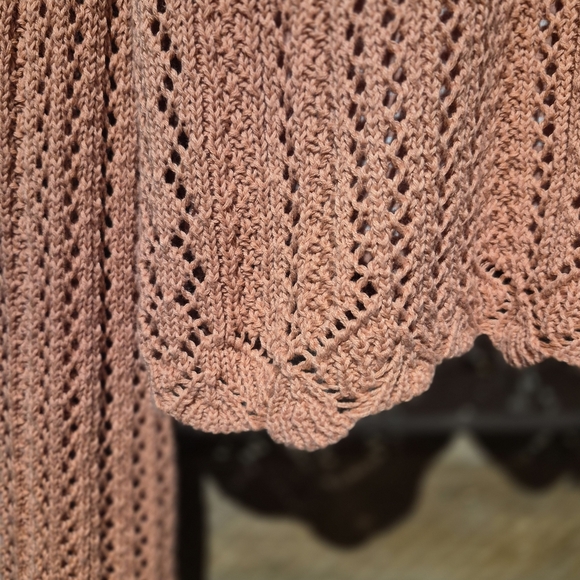 Women's Crochet Knit Top - Tan - Picture 3 of 6